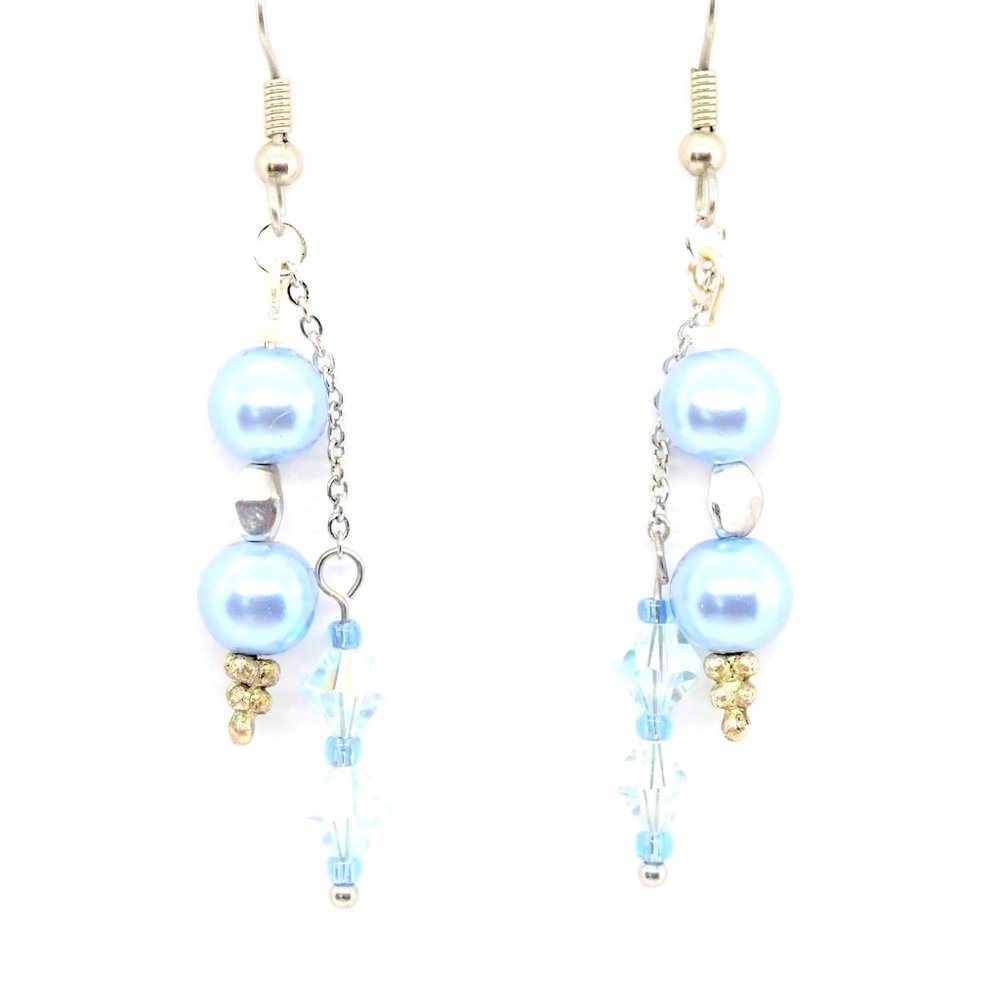 Frosted Blue Ice Earrings